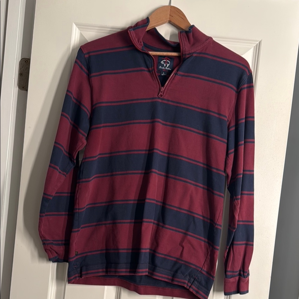 Brooks Brothers Red and Navy Striped Pullover